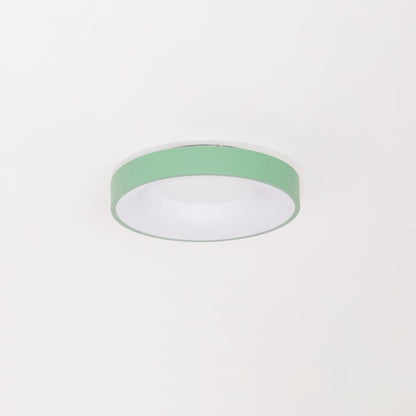 Green recessed-ring LED flush ceiling light switched off