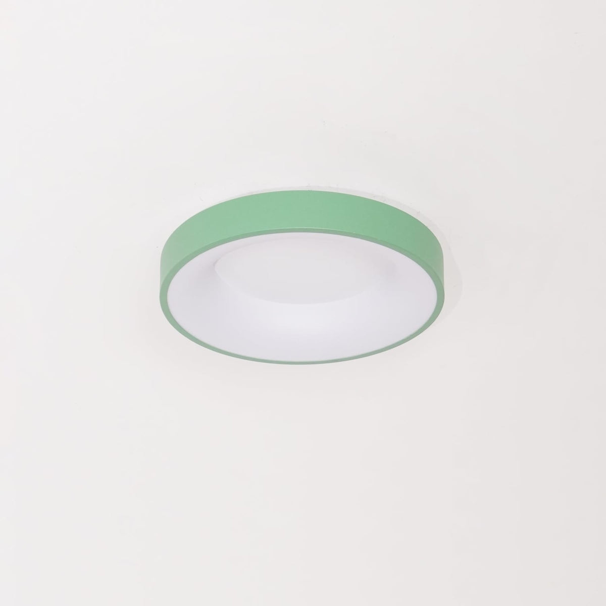 Green recessed-ring LED flush ceiling light switched off
