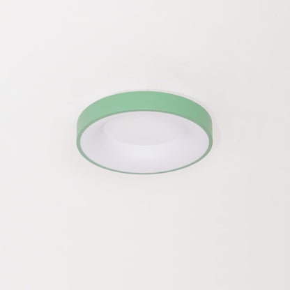 Green recessed-ring LED flush ceiling light switched off