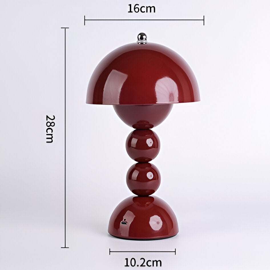 Sphere-base table lamp dimensions with 16 cm shade and 28 cm height