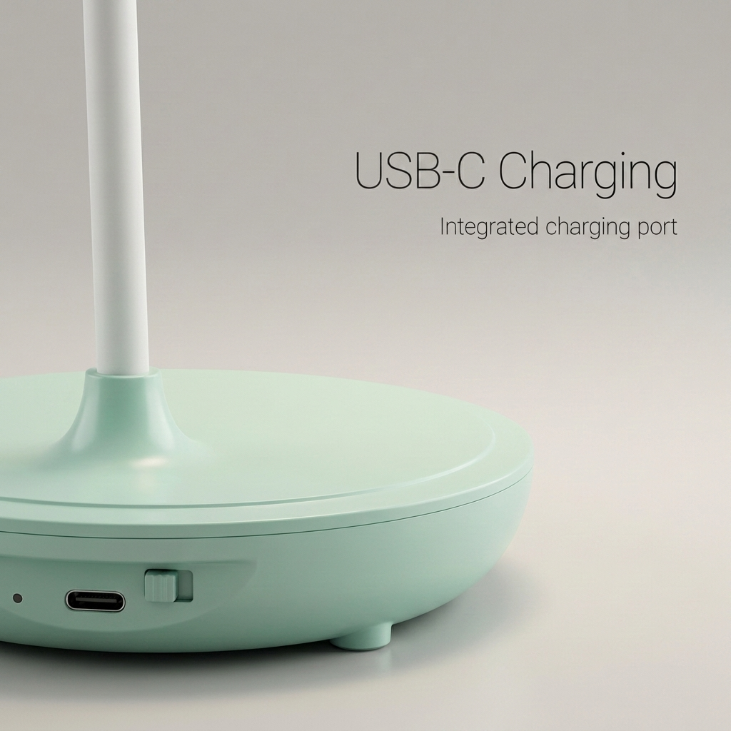 LED desk lamp with flexible 360-degree neck