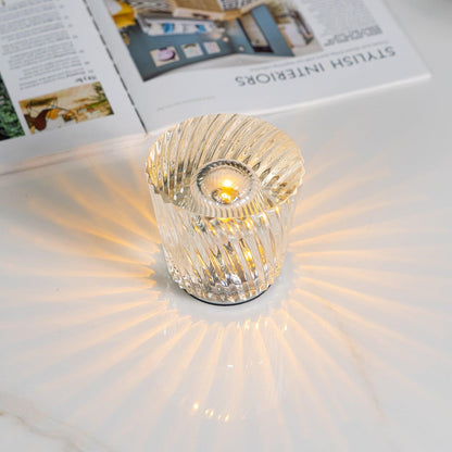 Mini faceted crystal glass table lamp with warm ambient glow 12
