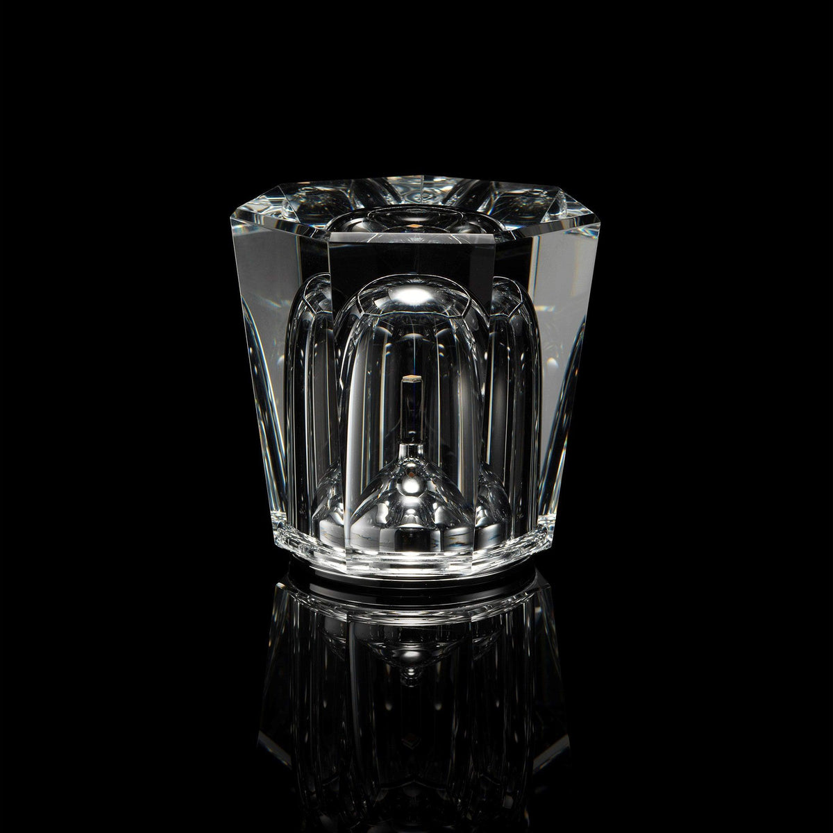 Mini faceted crystal glass table lamp with warm ambient glow 18