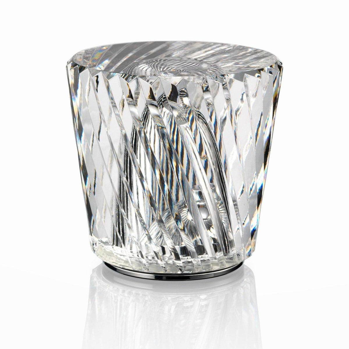 Mini faceted crystal glass table lamp with warm ambient glow 20