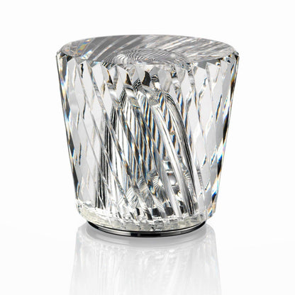 Mini faceted crystal glass table lamp with warm ambient glow 20