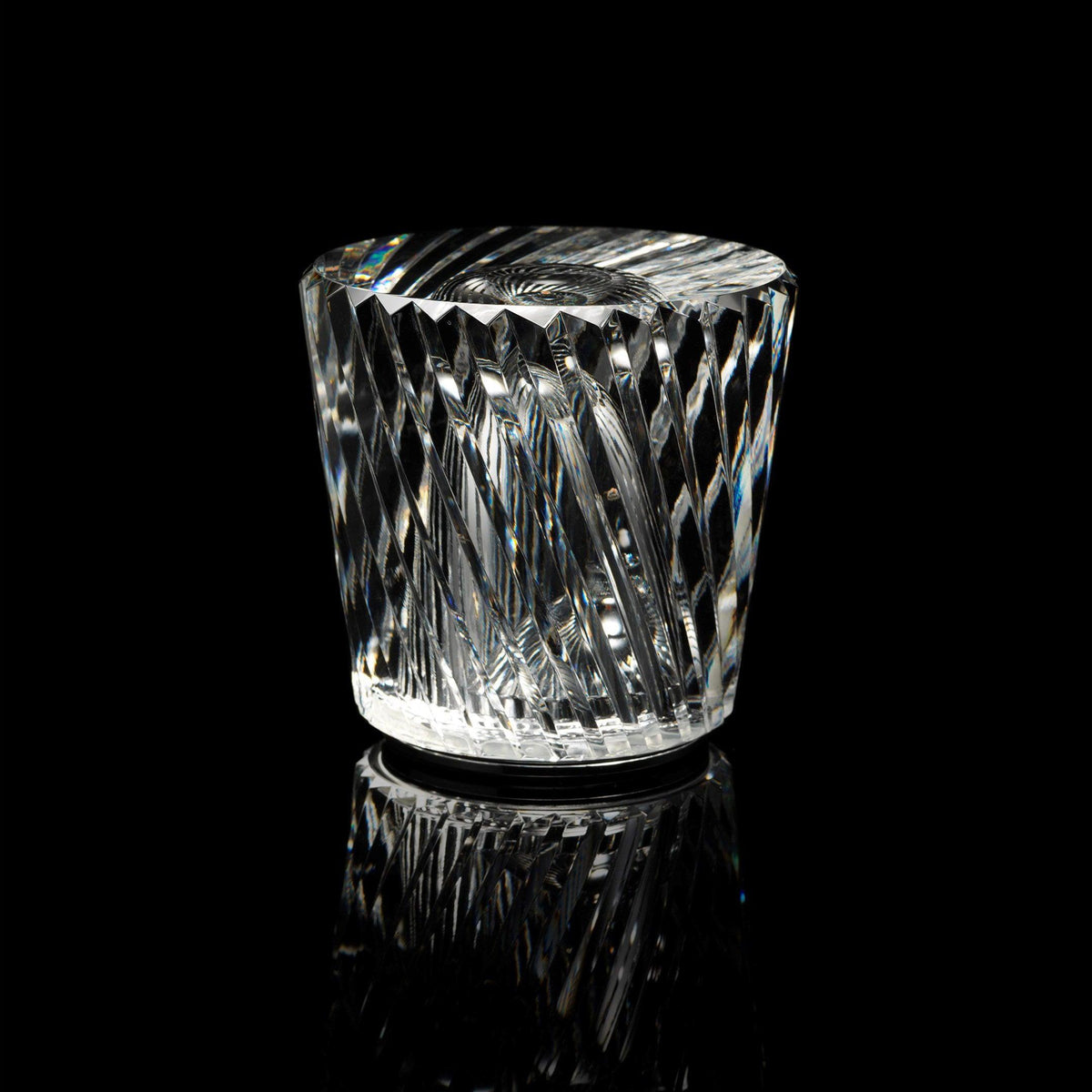 Mini faceted crystal glass table lamp with warm ambient glow 24