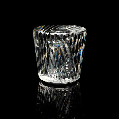 Mini faceted crystal glass table lamp with warm ambient glow 24