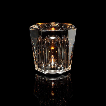 Mini faceted crystal glass table lamp with warm ambient glow 30