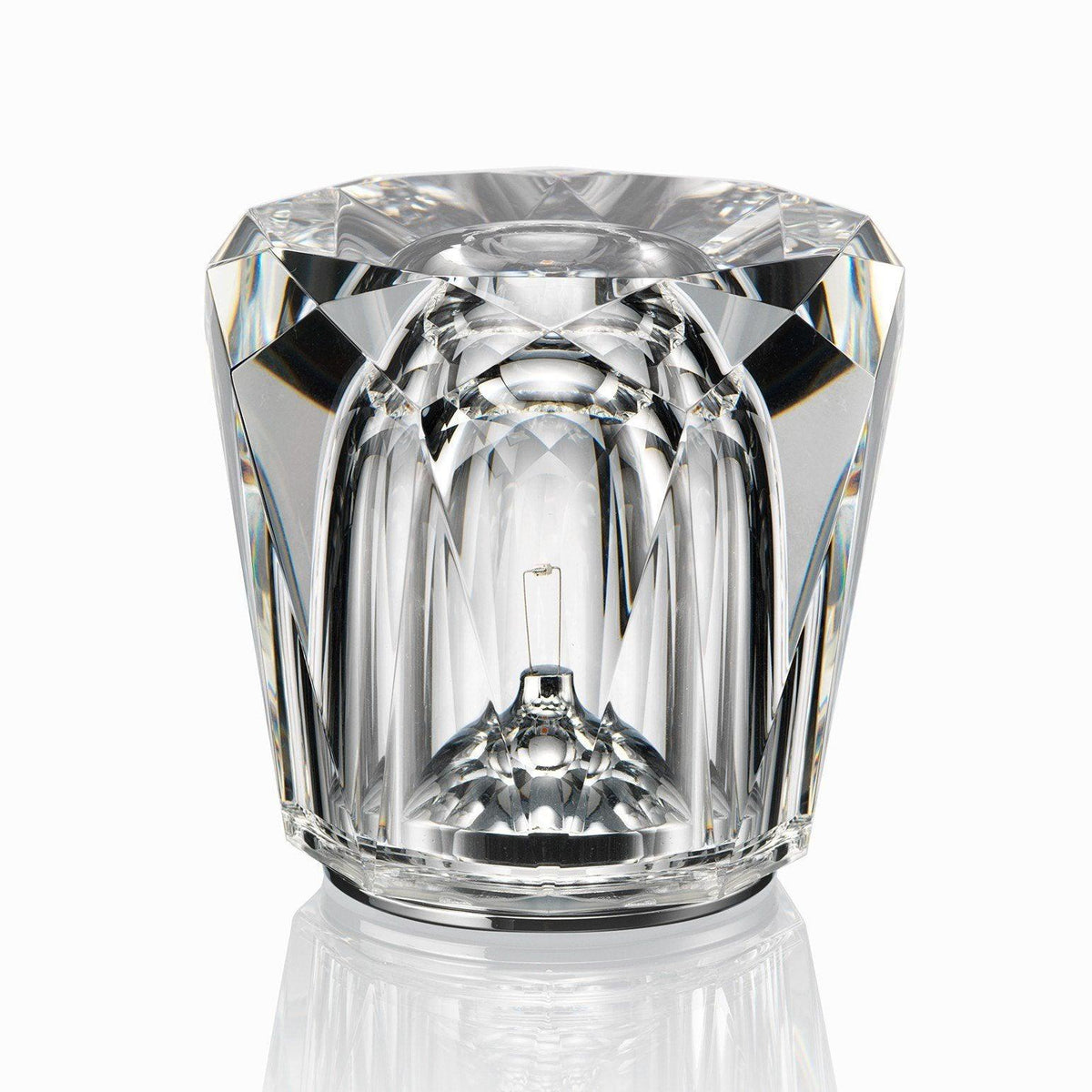 Mini faceted crystal glass table lamp with warm ambient glow 31