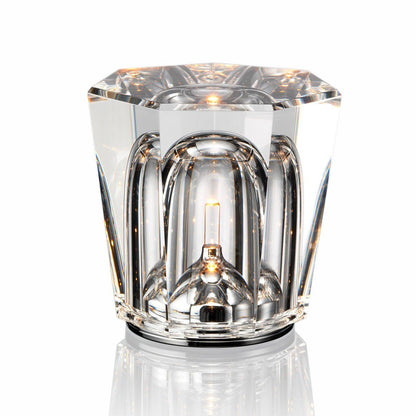 Mini faceted crystal glass table lamp with warm ambient glow 41