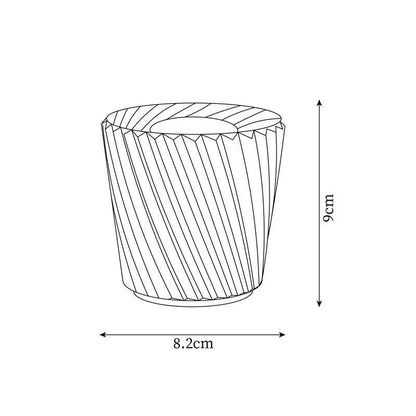 Model A crystal glass table lamp measuring 8.2 cm wide and 9 cm high