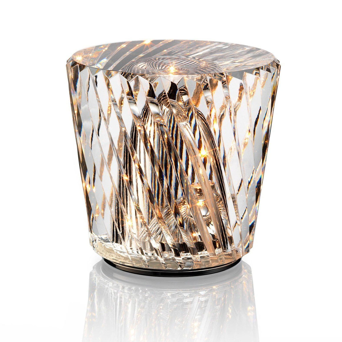 Mini faceted crystal glass table lamp with warm ambient glow 52