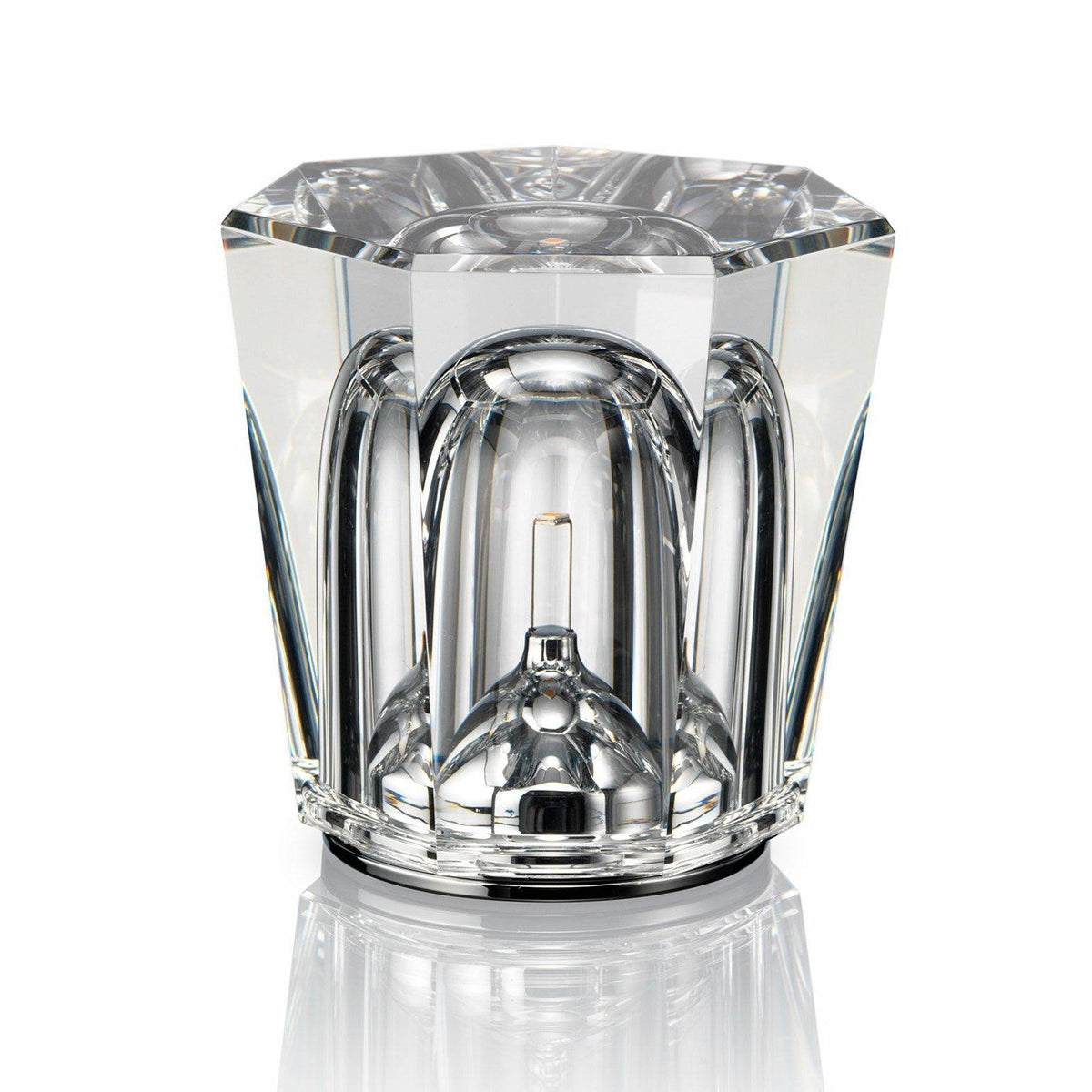 Mini faceted crystal glass table lamp with warm ambient glow 53