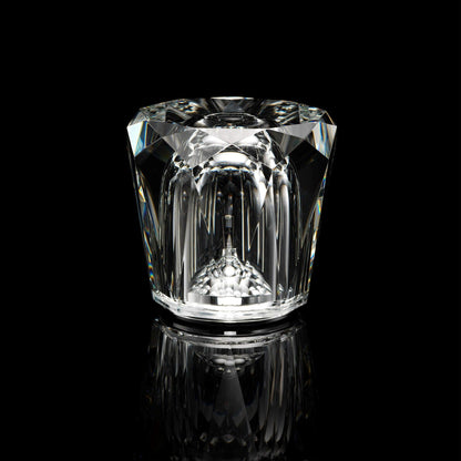 Mini faceted crystal glass table lamp with warm ambient glow 54