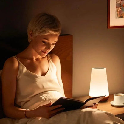 Warm white night light used beside a reader