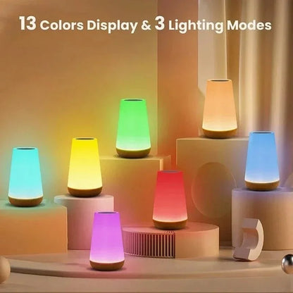 Colour-changing night lights showing different RGB colours