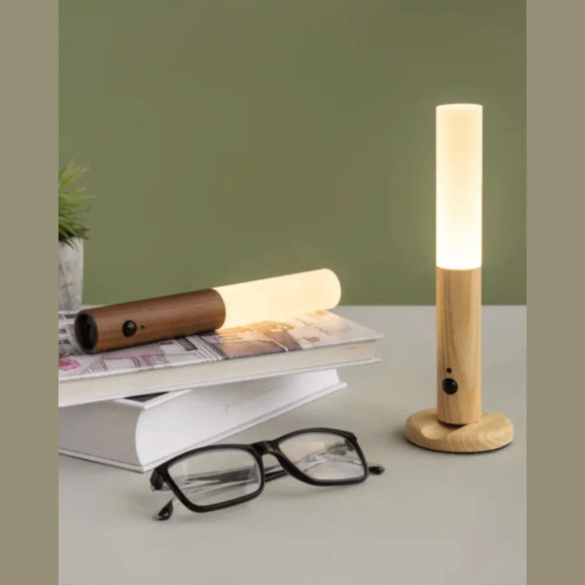 Rechargeable stick lights used as portable lamps
