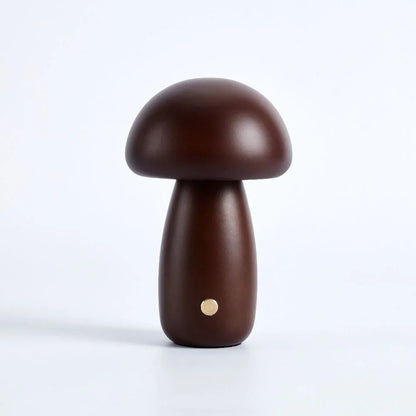 Rechargeable Wooden Mushroom Table Lamp