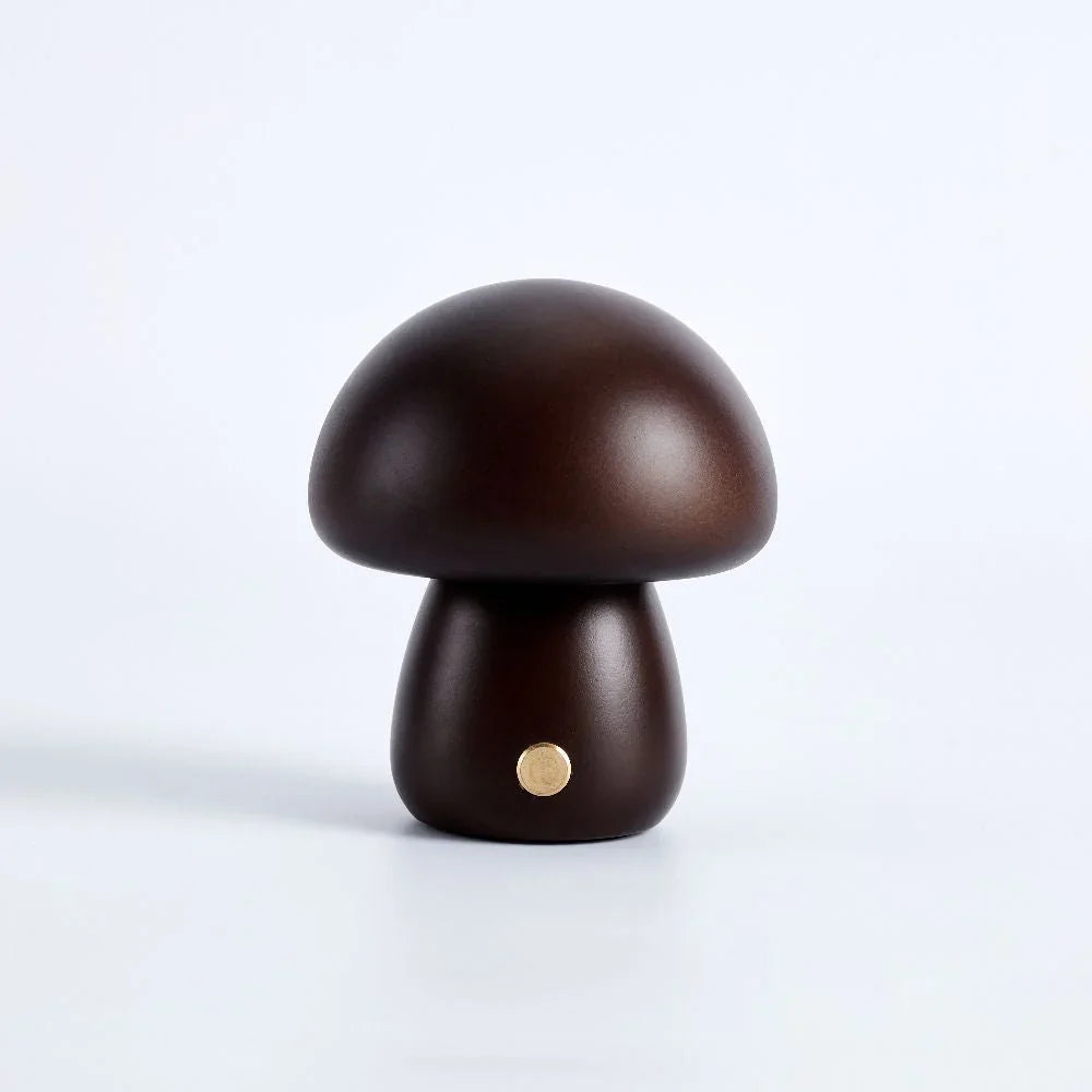 Rechargeable Wooden Mushroom Table Lamp