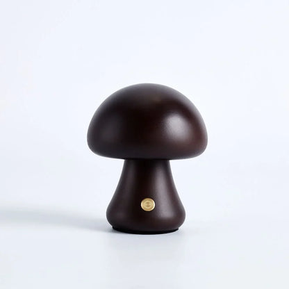 Rechargeable Wooden Mushroom Table Lamp