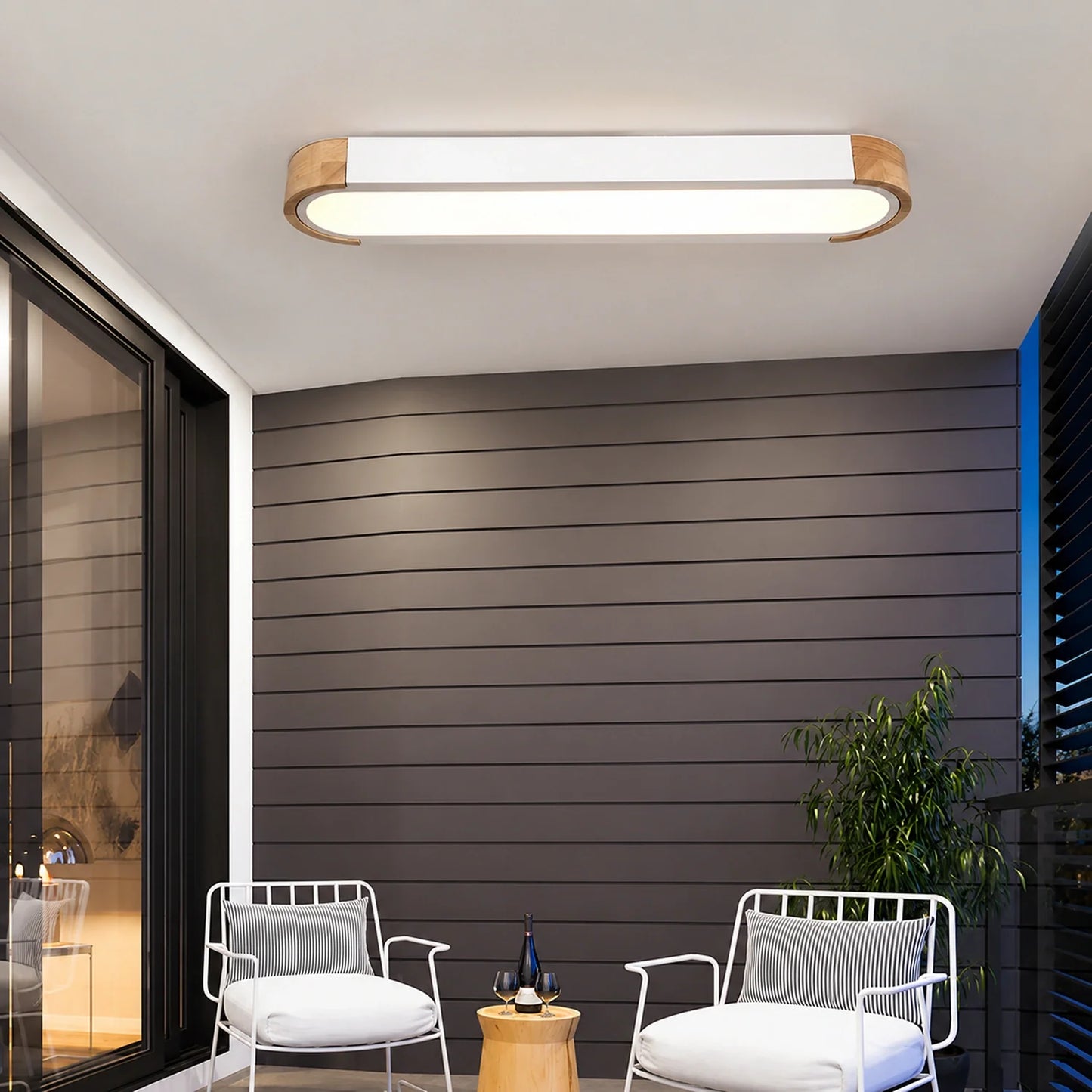 Modern Wooden & Iron LED Surface Ceiling Light