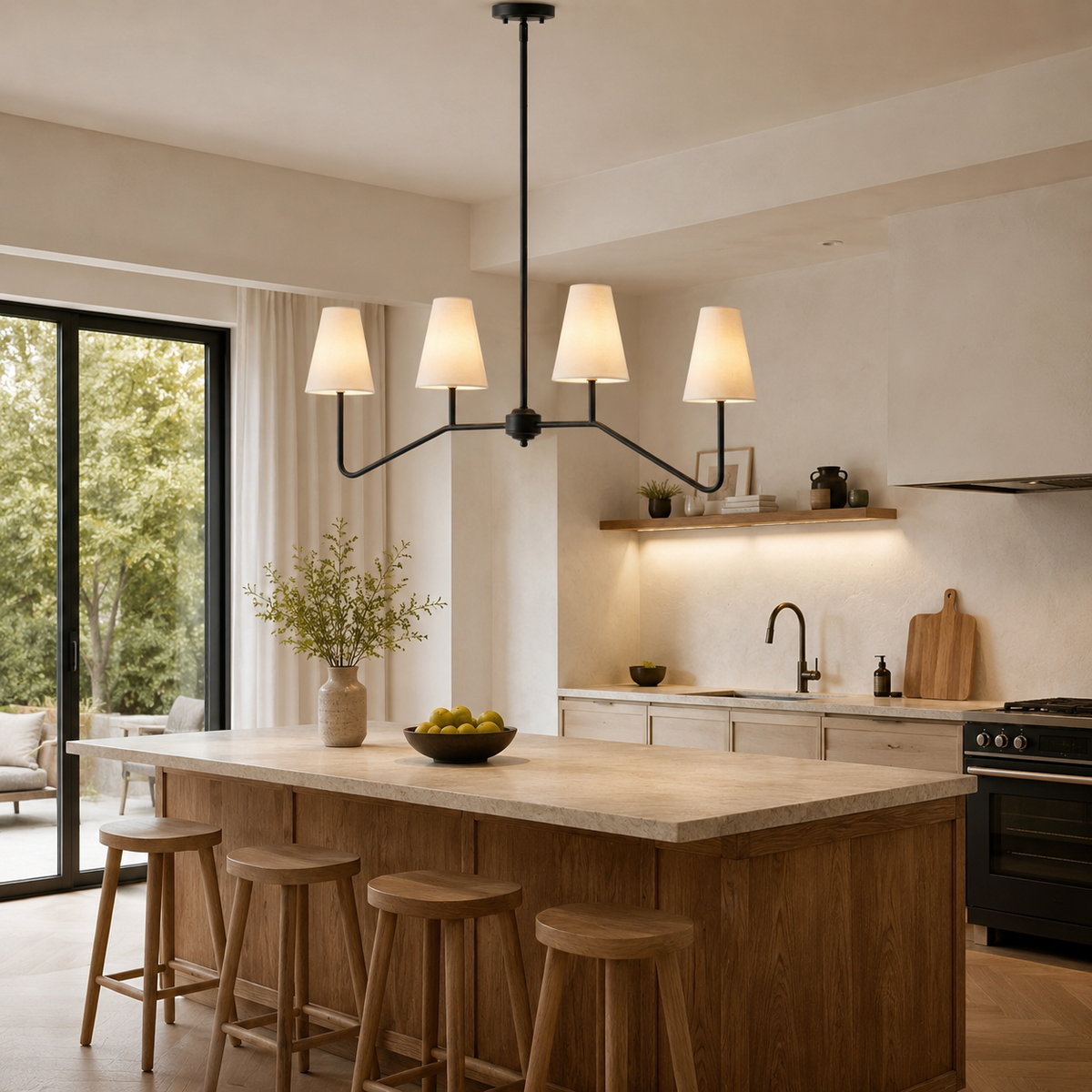 Retro industrial multi-light chandelier