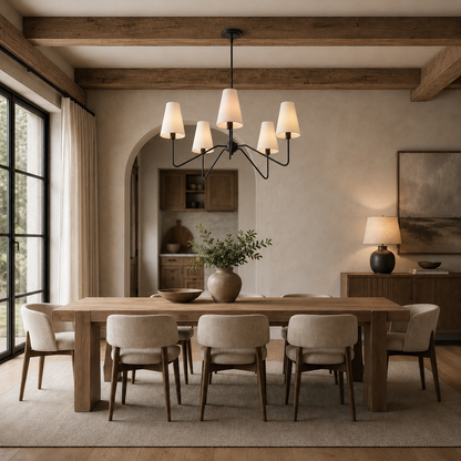 Retro industrial multi-light chandelier