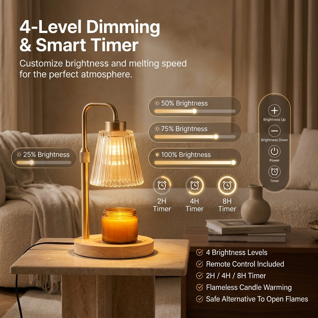 Ribbed glass candle warmer lamp