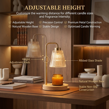 Ribbed glass candle warmer lamp