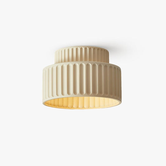 Ribbed Resin Semi-Flush Ceiling Light