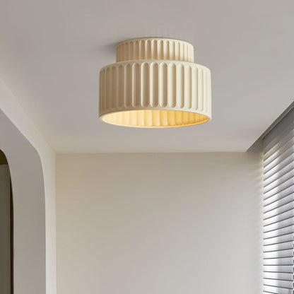 Ribbed Resin Semi-Flush Ceiling Light