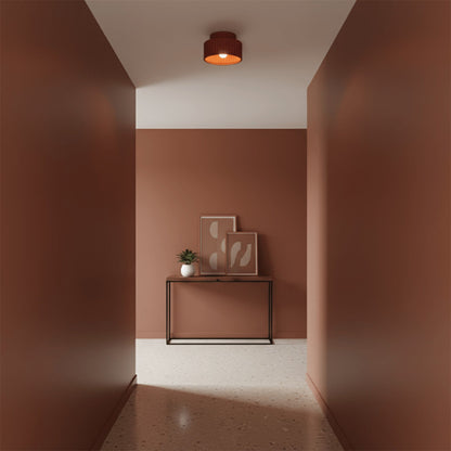 Ribbed Resin Semi-Flush Ceiling Light
