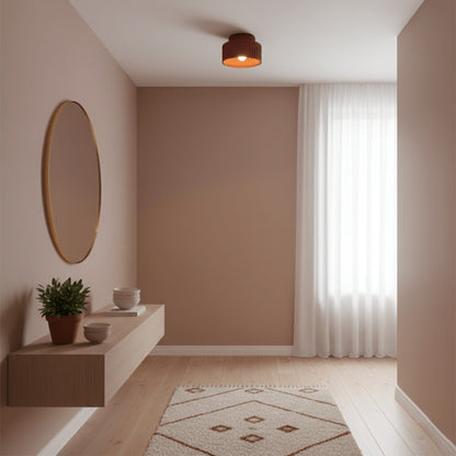 Ribbed Resin Semi-Flush Ceiling Light