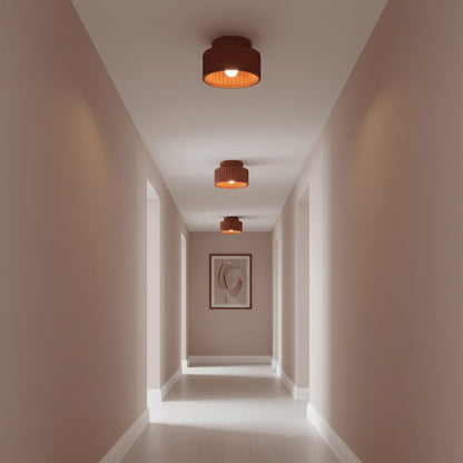 Ribbed Resin Semi-Flush Ceiling Light