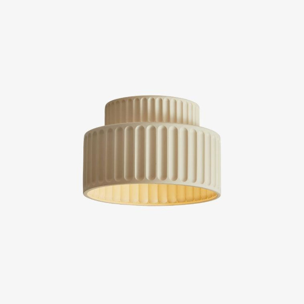 Ribbed Resin Semi-Flush Ceiling Light