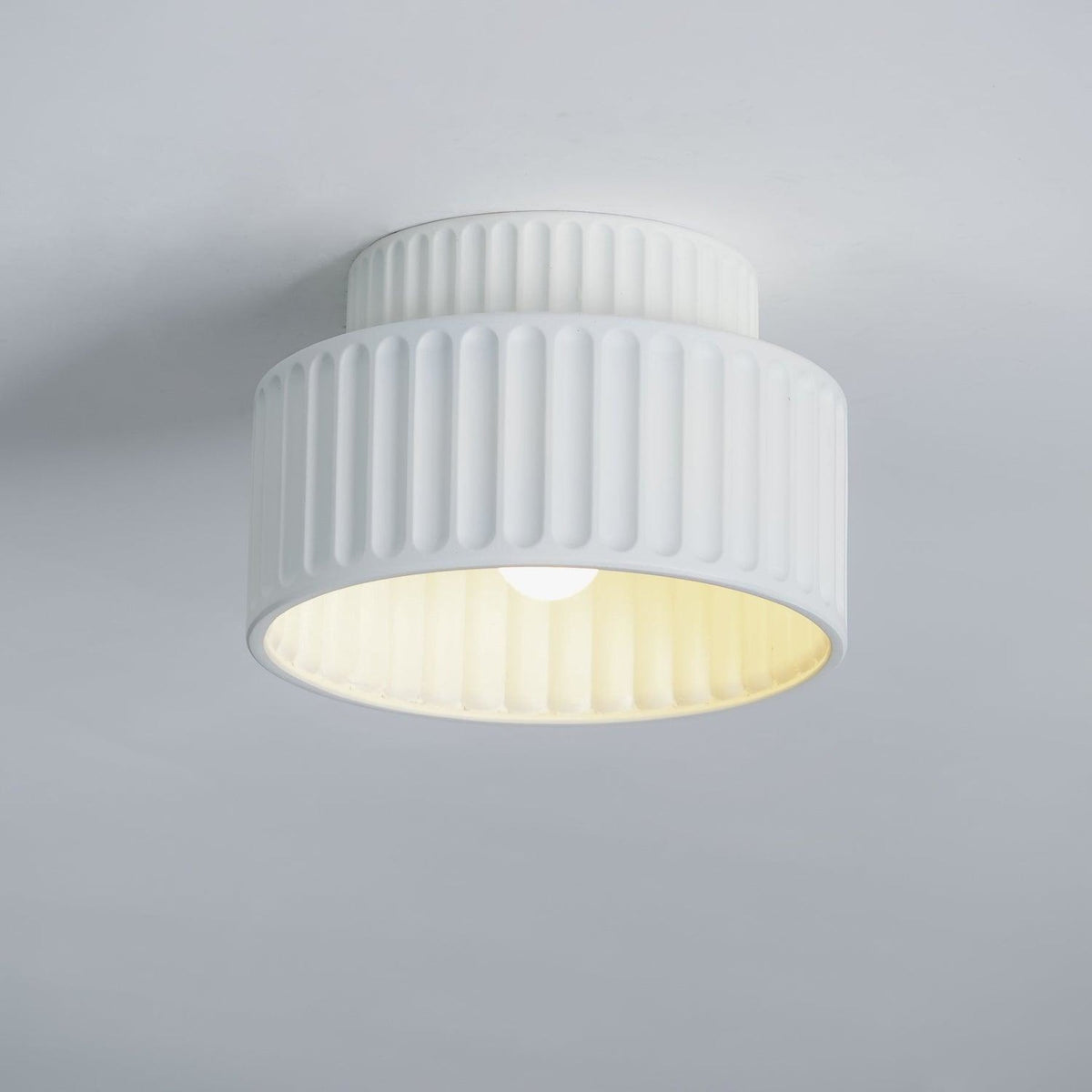 Ribbed Resin Semi-Flush Ceiling Light