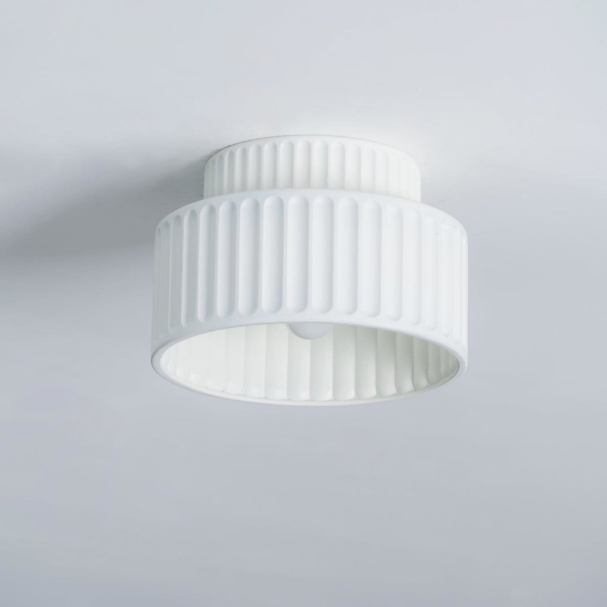 Ribbed Resin Semi-Flush Ceiling Light