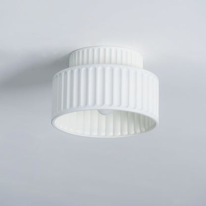 Ribbed Resin Semi-Flush Ceiling Light