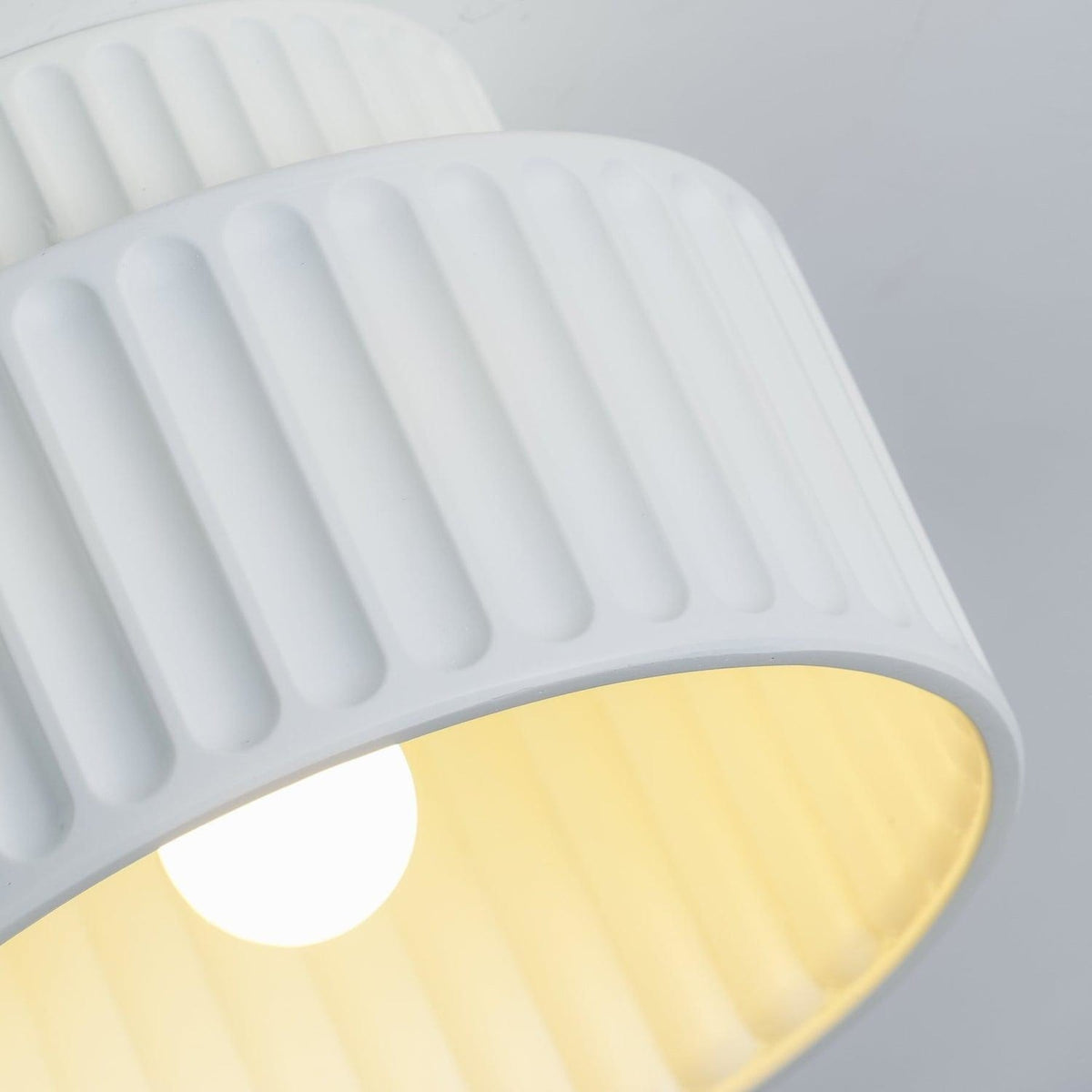Ribbed Resin Semi-Flush Ceiling Light