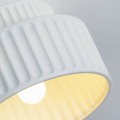Ribbed Resin Semi-Flush Ceiling Light