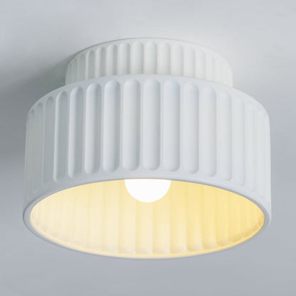 Ribbed Resin Semi-Flush Ceiling Light