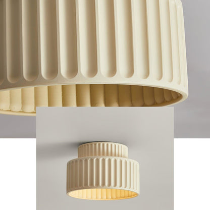 Ribbed Resin Semi-Flush Ceiling Light