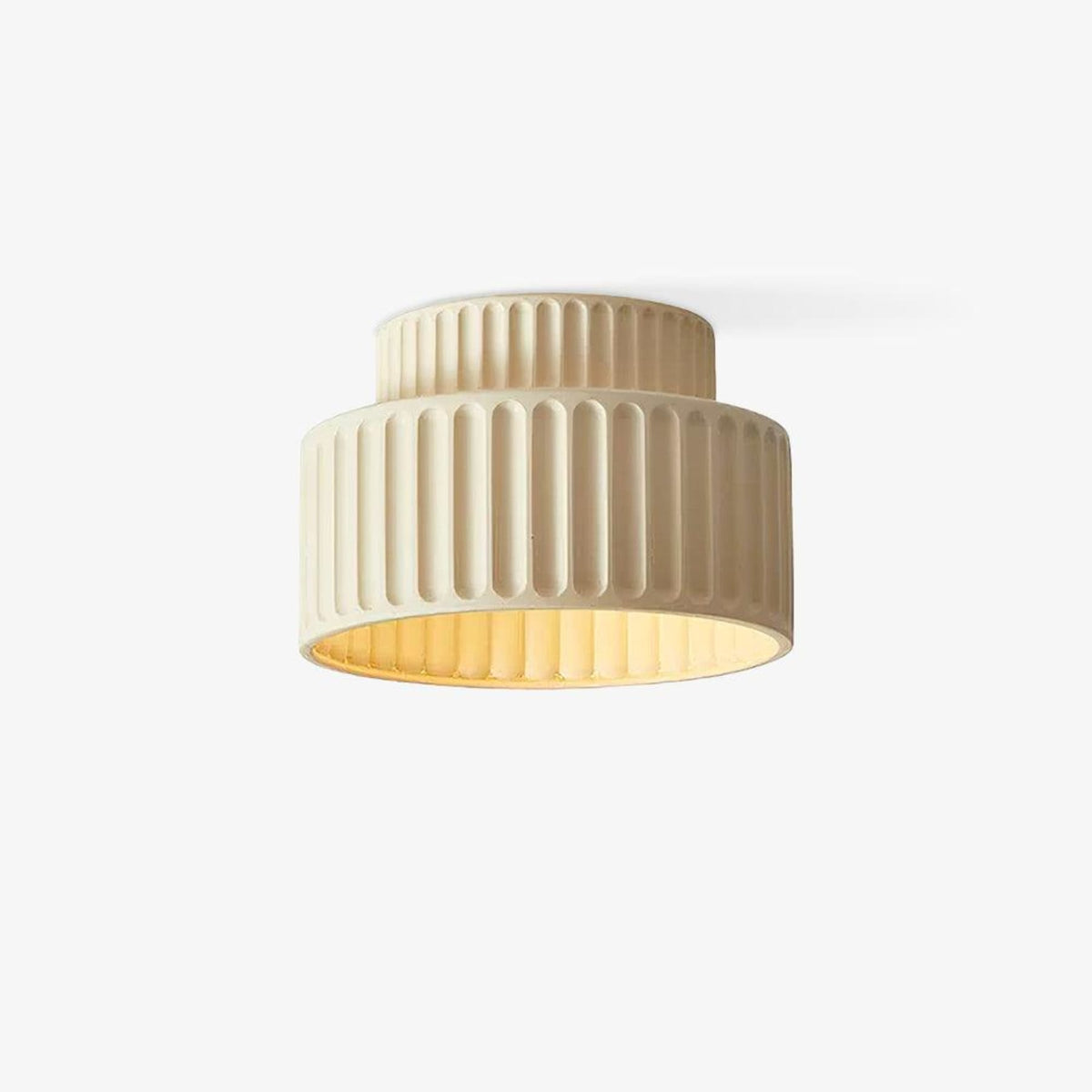 Ribbed Resin Semi-Flush Ceiling Light