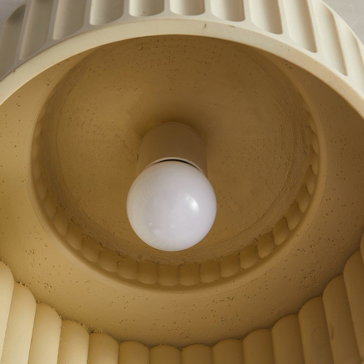 Ribbed Resin Semi-Flush Ceiling Light