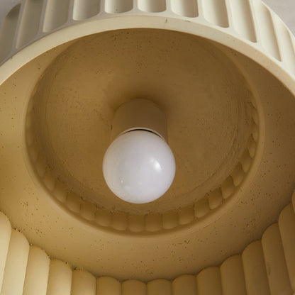 Ribbed Resin Semi-Flush Ceiling Light