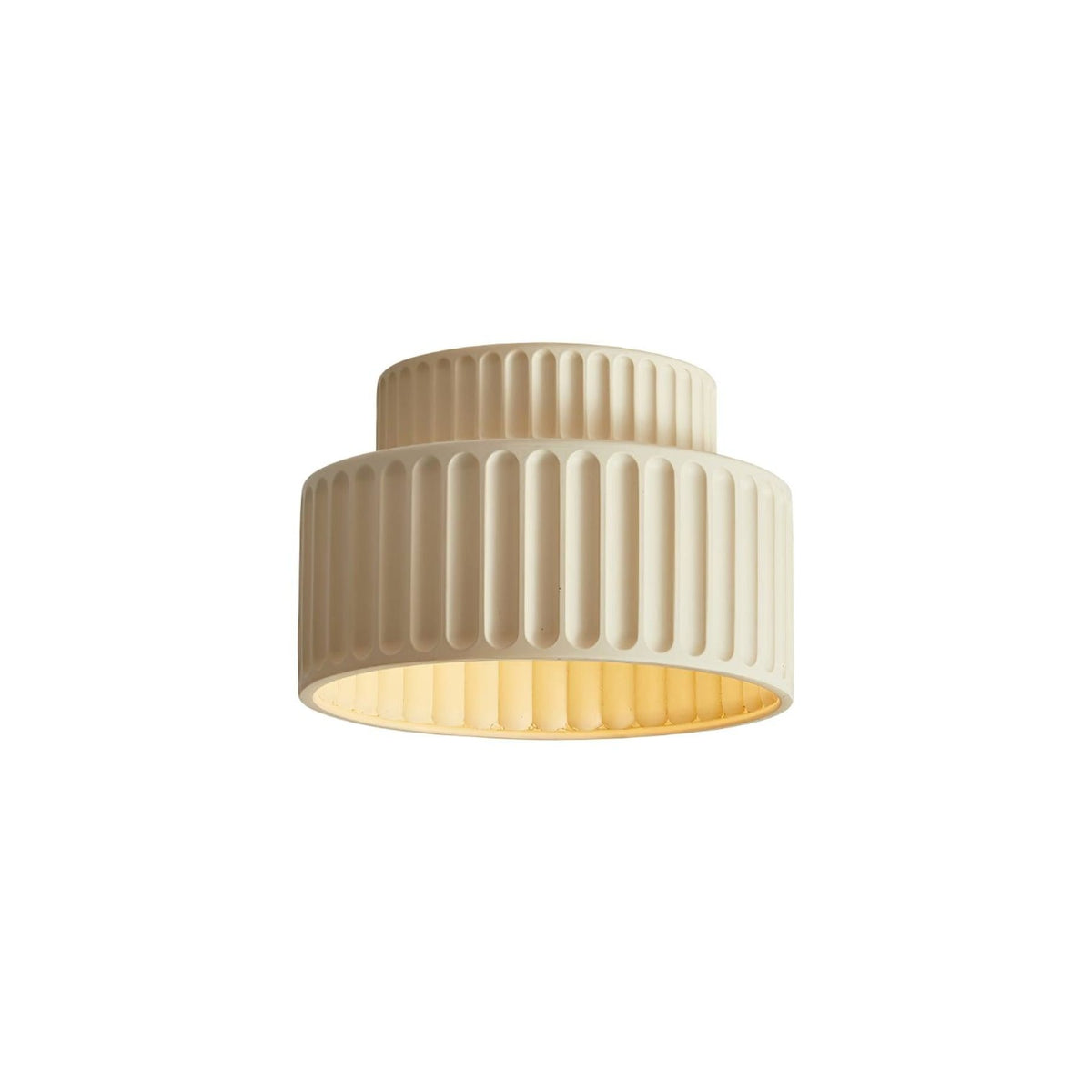 Ribbed Resin Semi-Flush Ceiling Light