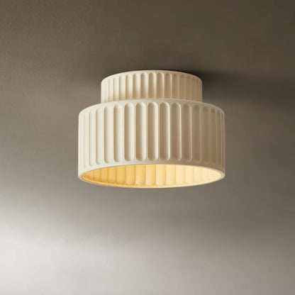 Ribbed Resin Semi-Flush Ceiling Light