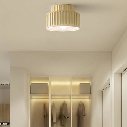 Ribbed Resin Semi-Flush Ceiling Light