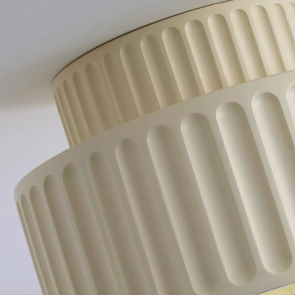 Ribbed Resin Semi-Flush Ceiling Light