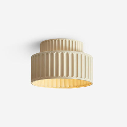 Ribbed Resin Semi-Flush Ceiling Light